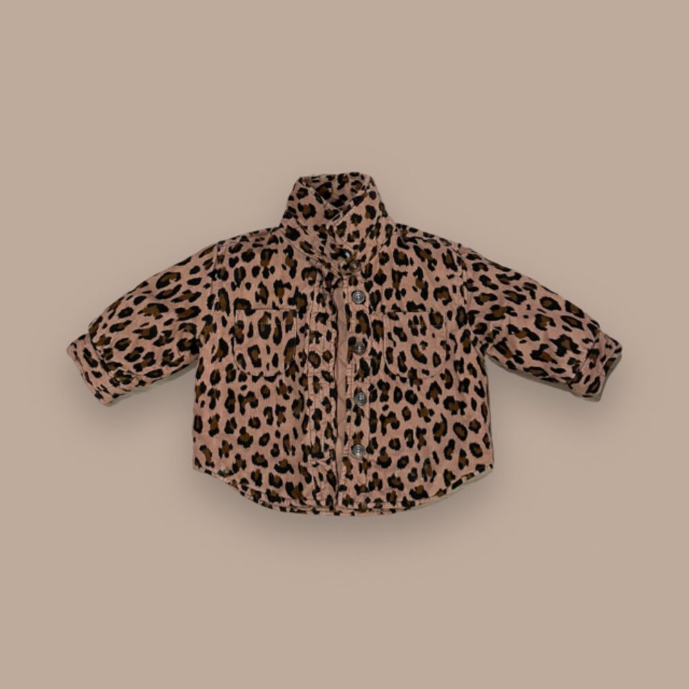 EUC GAP Cordoroy Quilted Leopard Print Shacket - Picture 4 of 4